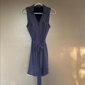 Blue and White Polka Dot Dress